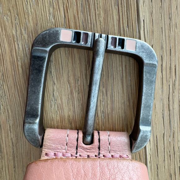 Vintage Fossil Blush Pink Boho Leather Adjustable Belt Large - Picture 3 of 5